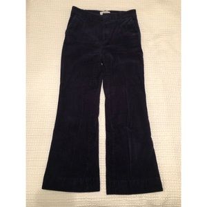 Navy Corduroy Wide Leg Pants